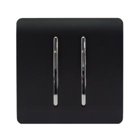 ART-SS29MBK  2 Gang (1x2 Way 1x3 Way Intermediate) Matt Black